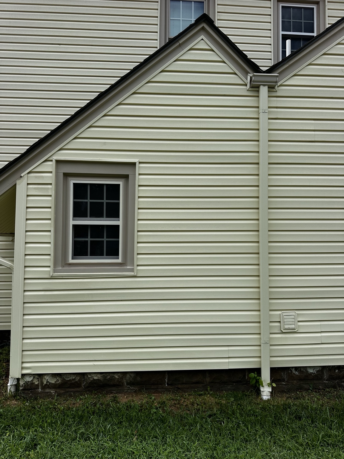 Clean vinyl siding after algae removal on an El Dorado, Kansas home