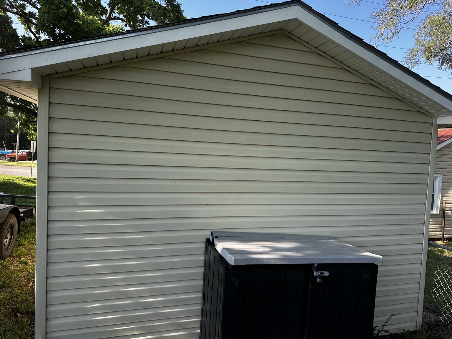 Freshly cleaned residential siding